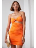 Rochie mini senzuala cu decupaj, portocaliu neon 22616 - Magazin online - Boutique